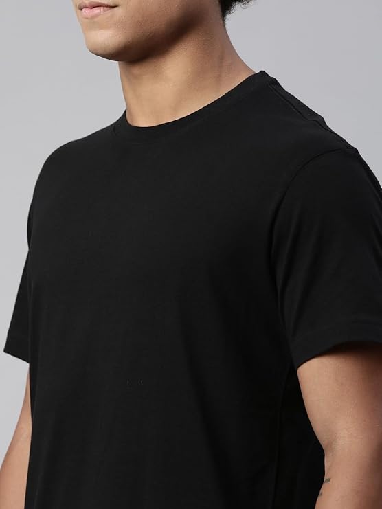 Black Solid Premium 100% Cotton T-shirt