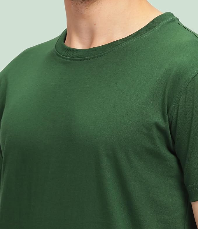 Green Malenge Solid Premium 100% Cotton T-shirt
