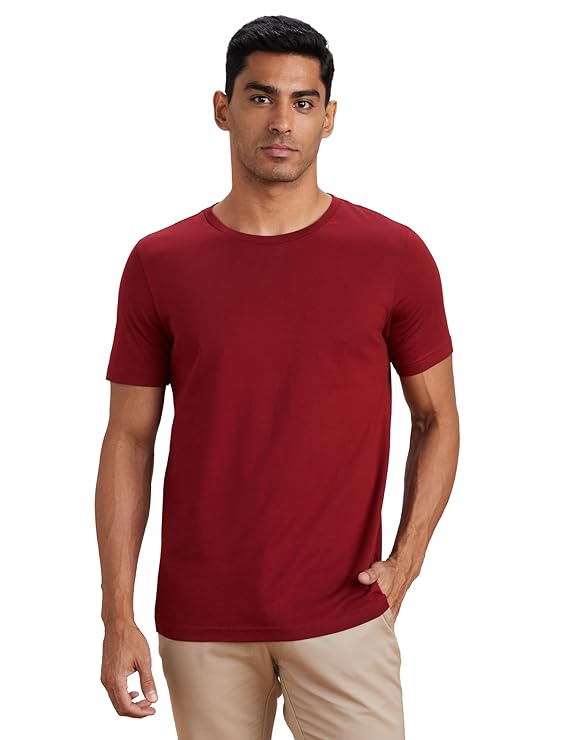 Maroon Solid Premium 100% Cotton T-shirt