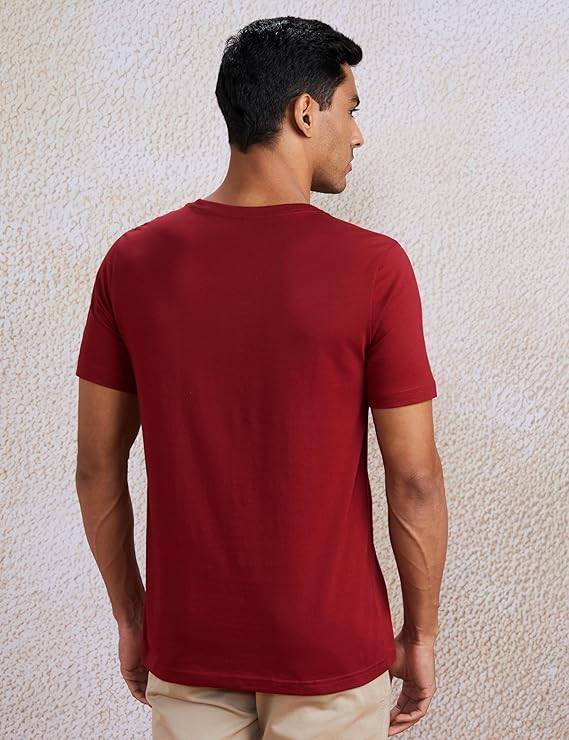 Maroon Solid Premium 100% Cotton T-shirt