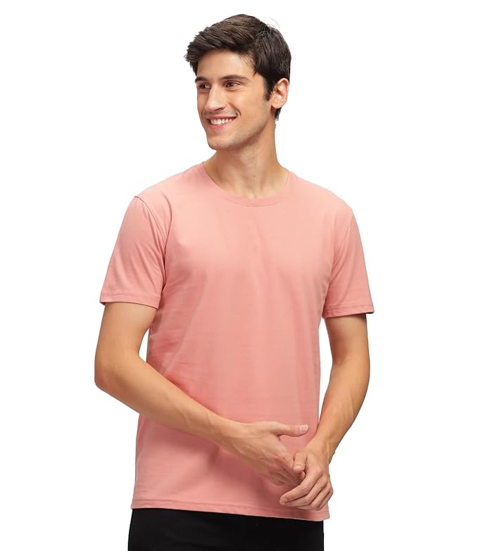 Salmon Pink Solid Premium 100% Cotton T-shirt