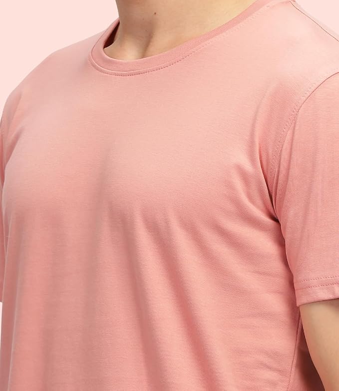 Salmon Pink Solid Premium 100% Cotton T-shirt