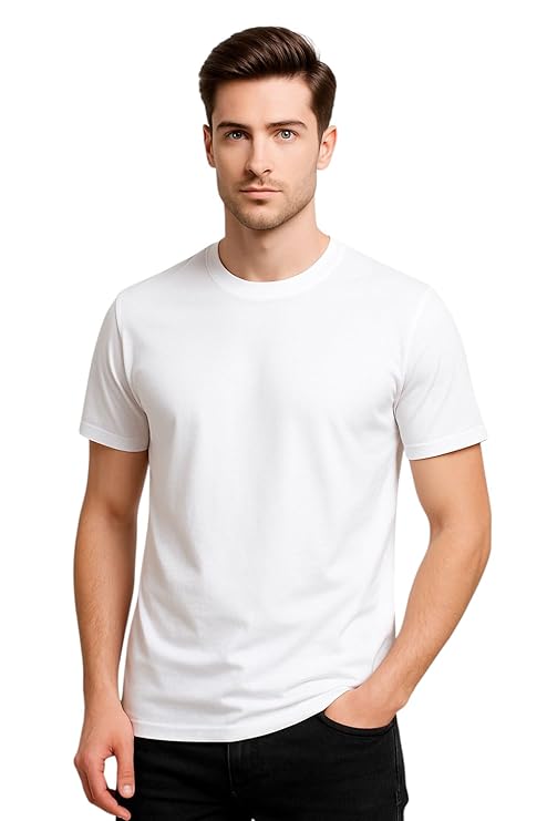 White Solid Premium 100% Cotton T-shirt