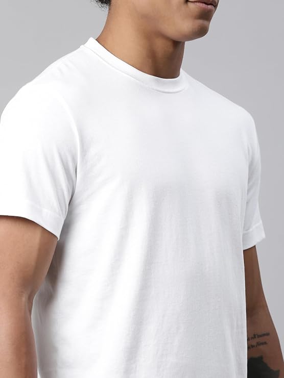 White Solid Premium 100% Cotton T-shirt